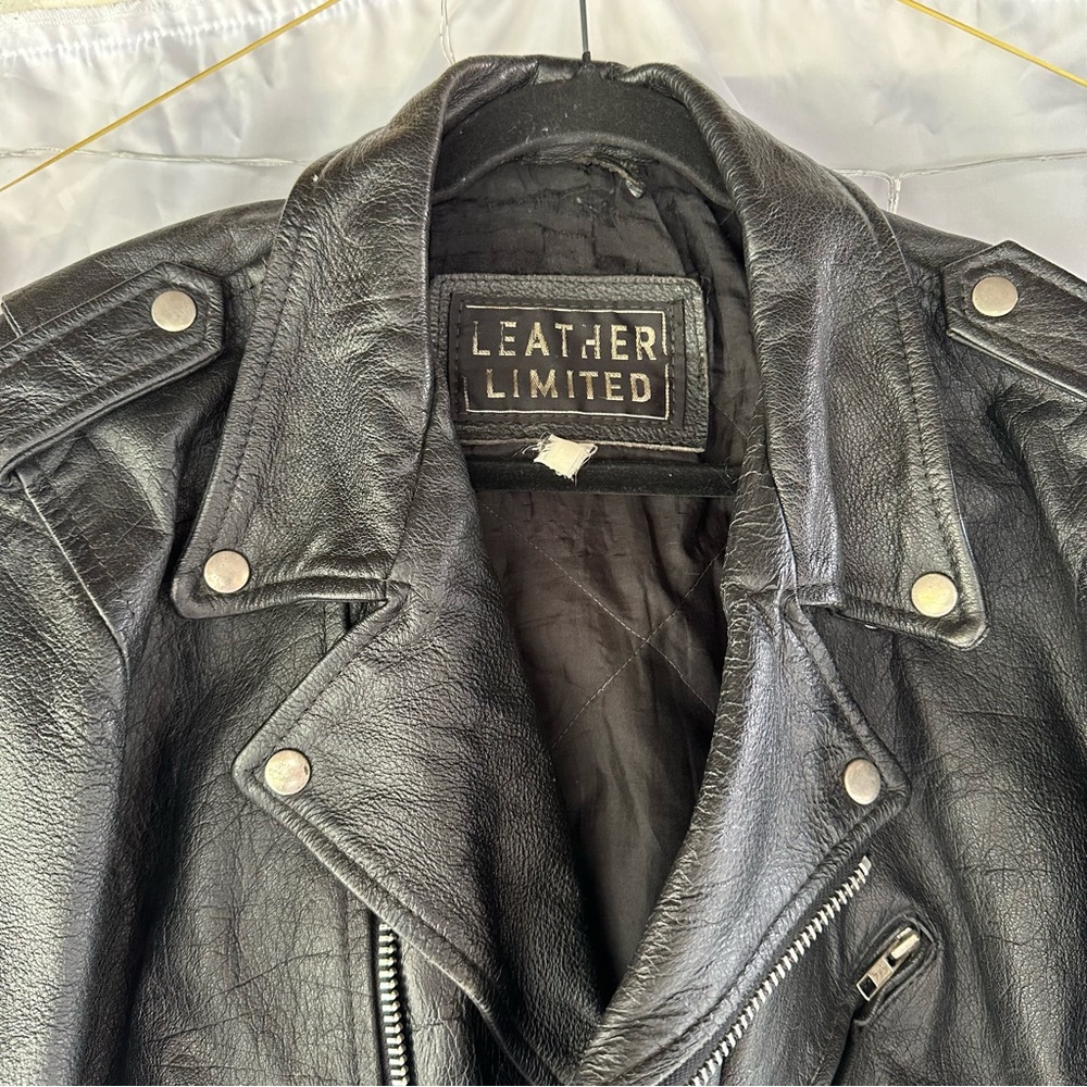 Vintage Limited Leather Black Motorcycle Men's Jacket